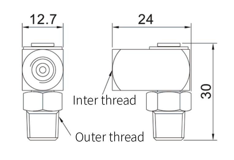 Movable Right Angle Joint dimensions